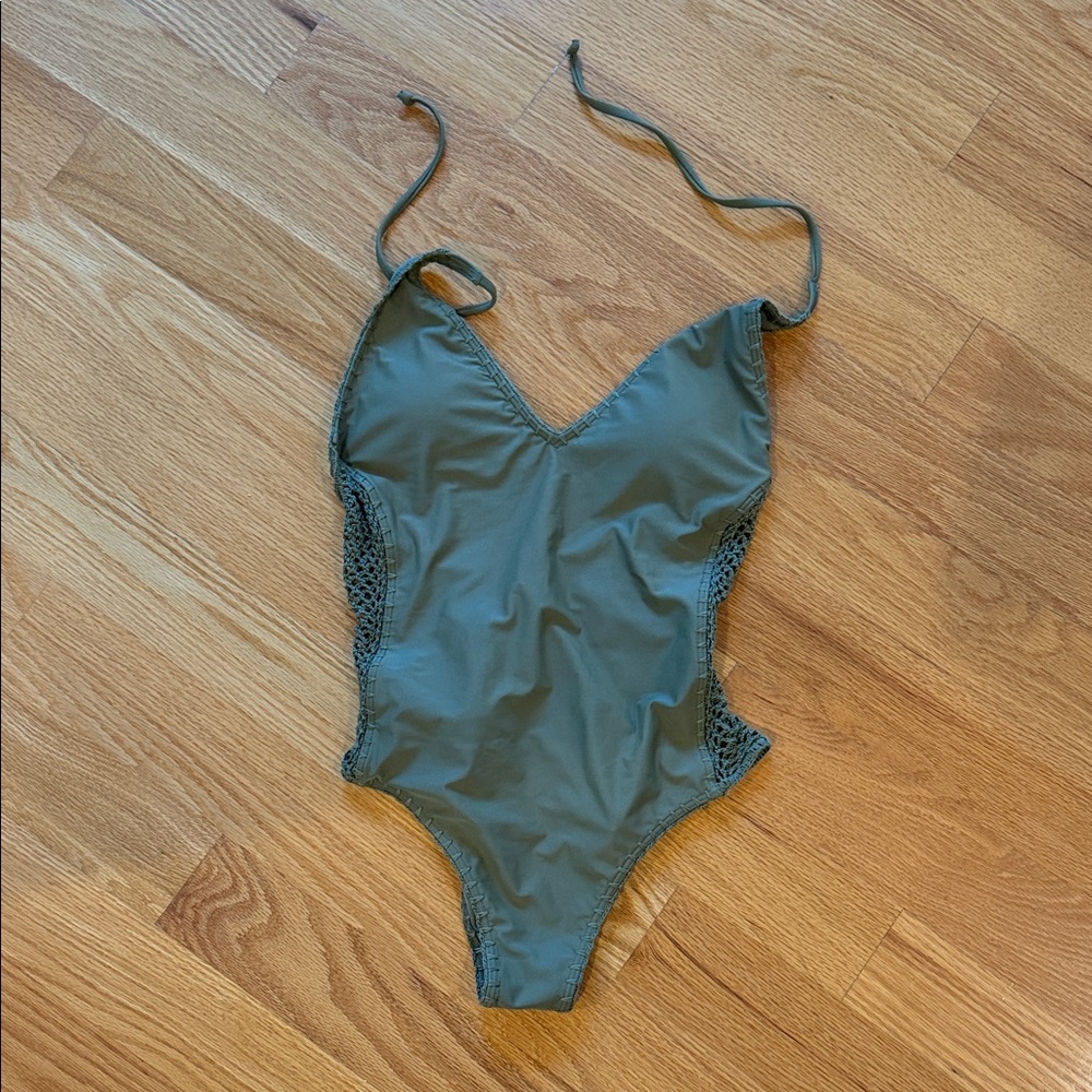 Hollister Olive Green One Piece Swimsuit